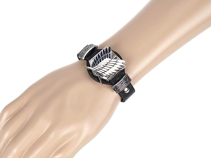 Bracelet - Attack on Titan Survey Corps Logo Leather إسورة جلد هجوم العمالقة فرقة الإستطلاع