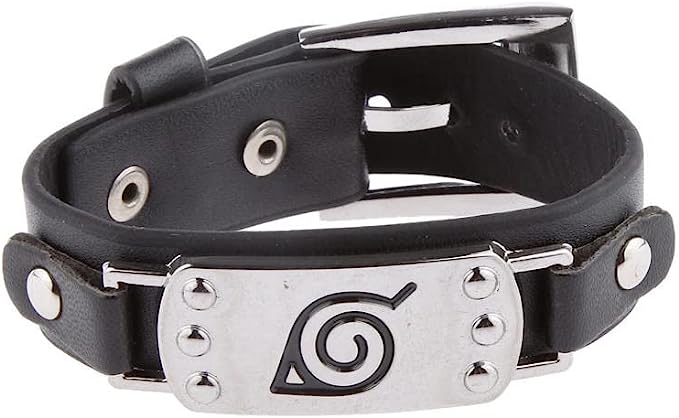 Bracelet - Naruto Konoha Logo Leather إسورة جلد مع خاتم ناروتو شعار قرية كونوها