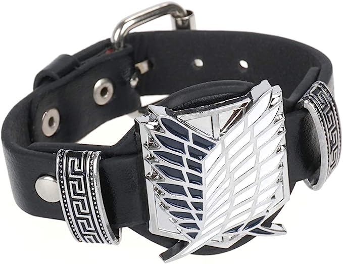 Bracelet - Attack on Titan Survey Corps Logo Leather إسورة جلد هجوم العمالقة فرقة الإستطلاع