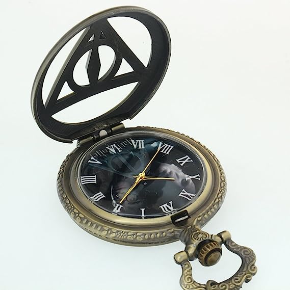 Pocket Watch Quartz Harry Potter The Deathly Hallows Retro Triangle accessories ساعة جيب كوارتز هاري بوتر