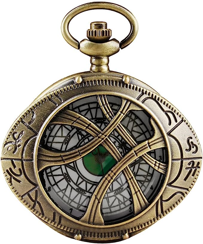 Pocket Watch Quartz Necklace Marvel Dr. Strange Eye of Agamotto accessories ساعة جيب كوارتز مارفل دكتور سترينج عين أغاموتو