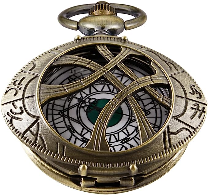 Pocket Watch Quartz Necklace Marvel Dr. Strange Eye of Agamotto accessories ساعة جيب كوارتز مارفل دكتور سترينج عين أغاموتو