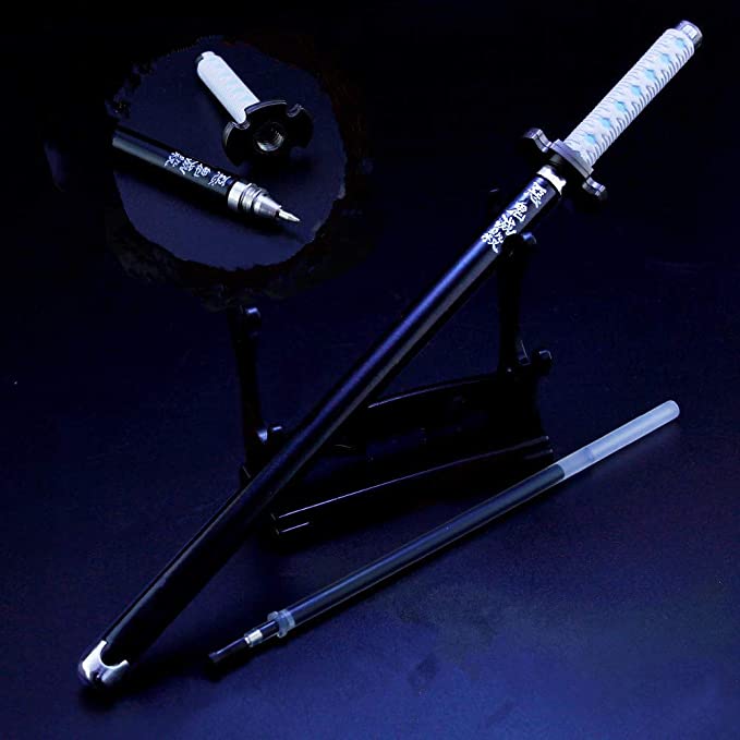 Demon Slayer Kimetsu No Yaiba Signature Pen Samurai Sword Katana Yoriichi Tsugikuni accessories قاتل الشياطين قلم كتابة بشكل سيف تسوجيكوني
