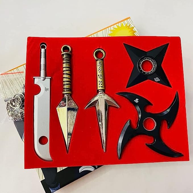 Naruto Ninja Tools Metal Kunai Box Set 6 Piece accessories ناروتو طقم كوناي 6 قطع
