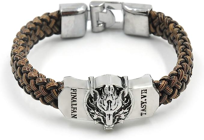 Bracelet - Final Fantasy 7 Fenrir Crest Leather  إسورة جلد فاينال فانتاسي 7 فنرير كريست