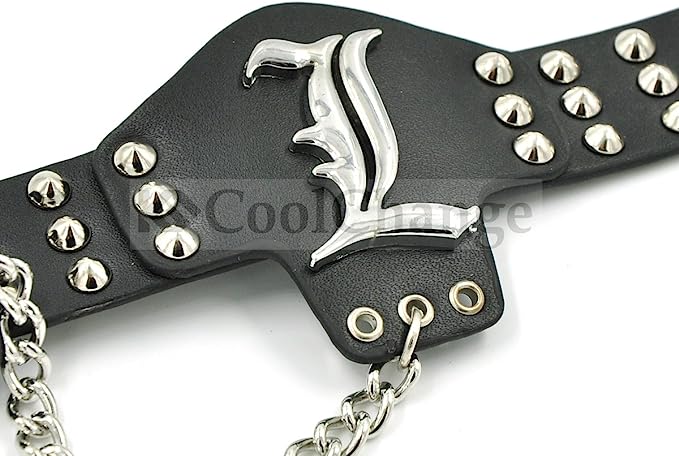 Bracelet & Ring - Death Note L Logo Leather إسورة جلد مع خاتم ديث نوت