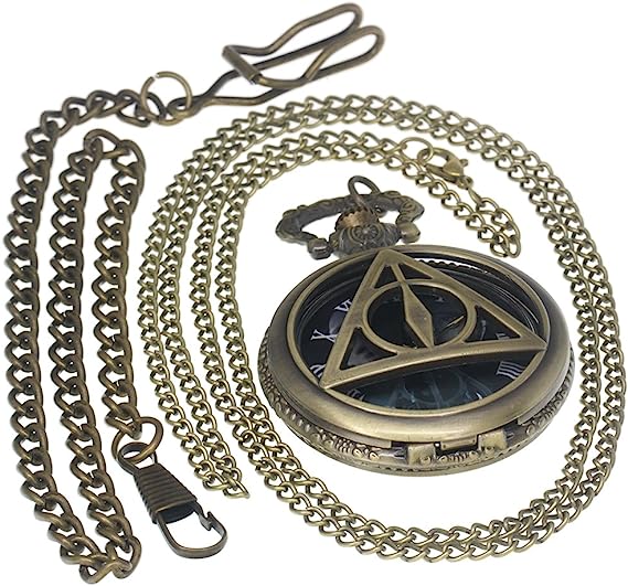 Pocket Watch Quartz Harry Potter The Deathly Hallows Retro Triangle accessories ساعة جيب كوارتز هاري بوتر