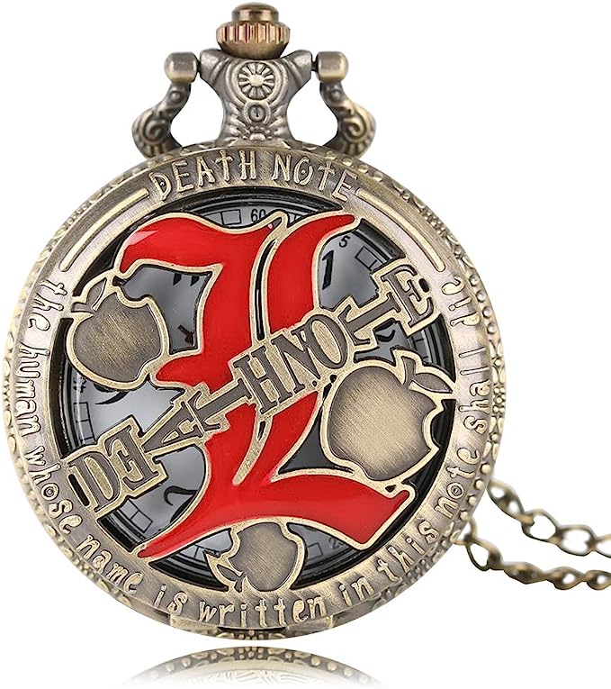 Pocket Watch Quartz Necklace Death Note Anime L accessories ساعة جيب كوارتز أنمي ديث نوت شخصية إل