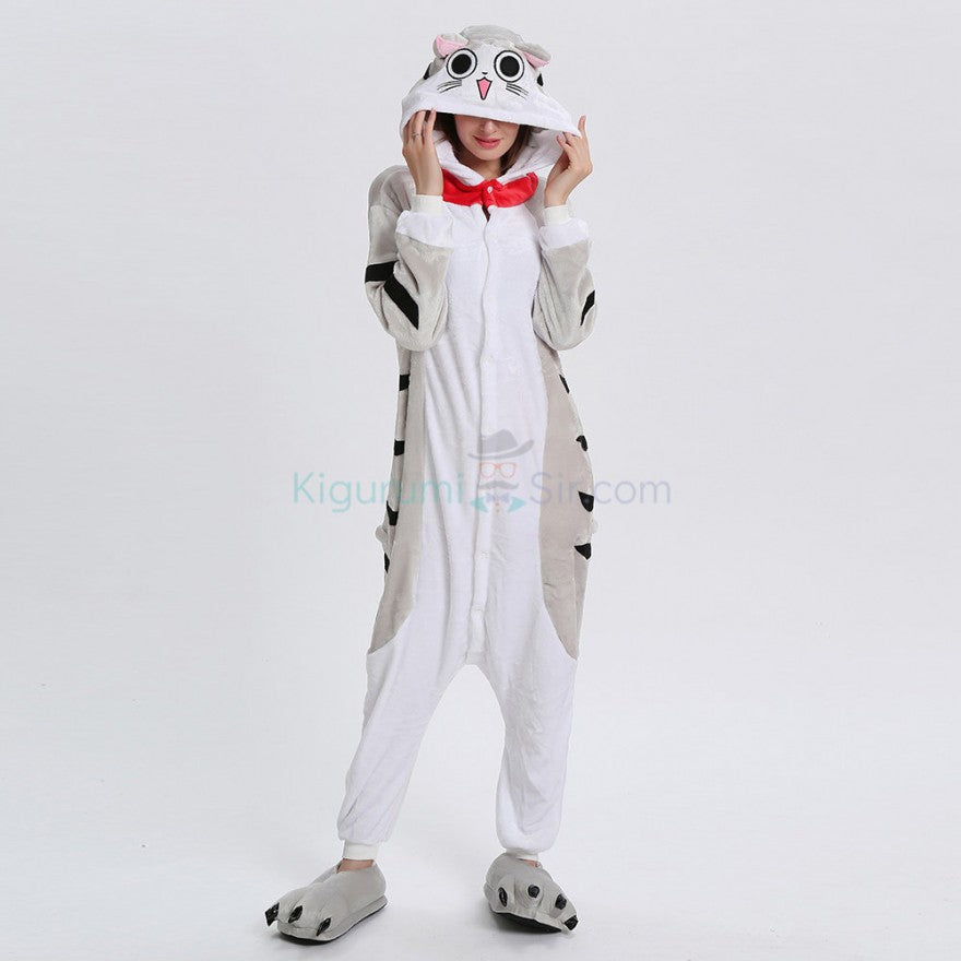 Onesies  ملابس قط رصاصي كوسبلاي ملابس تنكريه بيجامة قطعة واحدة بتصميم حيوانات للكبار ملابس نوم بقلنسوة، ملابس منزل للهالوين والاحتفالات