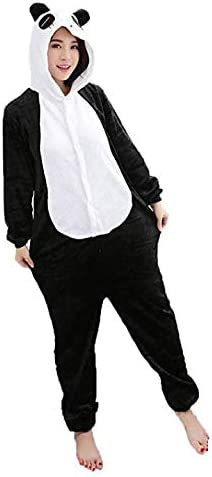 Onesies  ملابس باندا كوسبلاي ملابس تنكريه بيجامة قطعة واحدة بتصميم حيوانات للكبار ملابس نوم بقلنسوة، ملابس منزل للهالوين والاحتفالات