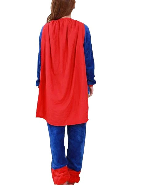 Onesies  ملابس سوبر مان كوسبلاي ملابس تنكريه بيجامة قطعة واحدة بتصميم حيوانات للكبار ملابس نوم بقلنسوة، ملابس منزل للهالوين والاحتفالات