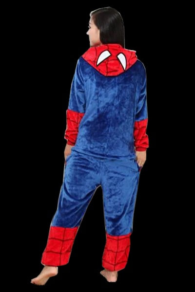 Onesies  ملابس سبيدر مان كوسبلاي ملابس تنكريه بيجامة قطعة واحدة بتصميم حيوانات للكبار ملابس نوم بقلنسوة، ملابس منزل للهالوين والاحتفالات
