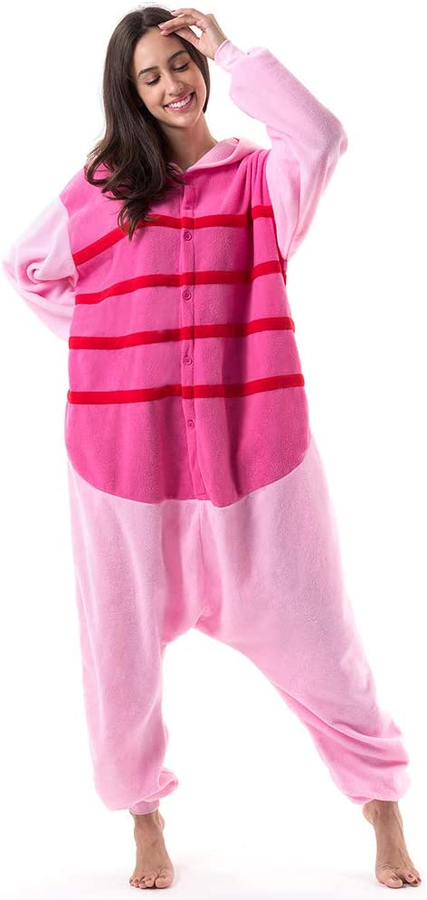 Onesies  ملابس بيقليت كوسبلاي ملابس تنكريه بيجامة قطعة واحدة بتصميم حيوانات للكبار ملابس نوم بقلنسوة، ملابس منزل للهالوين والاحتفالات