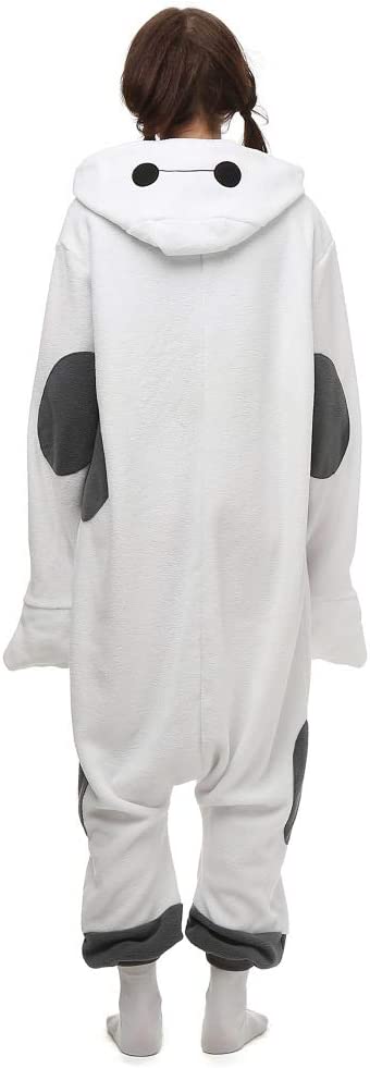 Onesies  ملابس باي ماكس من فلم 6 هيرو كوسبلاي ملابس تنكريه بيجامة قطعة واحدة بتصميم حيوانات للكبار ملابس نوم بقلنسوة، ملابس منزل للهالوين والاحتفالات