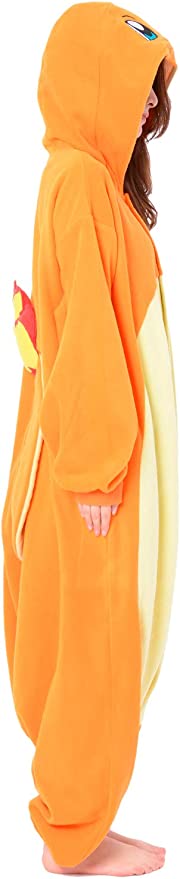 Onesies  ملابس بوكيمون شامندير كوسبلاي ملابس تنكريه بيجامة قطعة واحدة بتصميم حيوانات للكبار ملابس نوم بقلنسوة، ملابس منزل للهالوين والاحتفالات