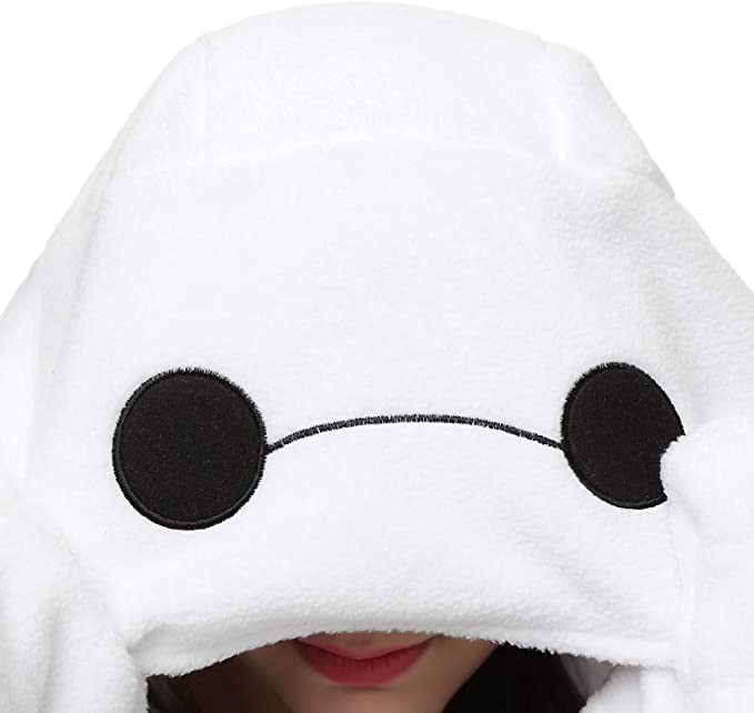 Onesies  ملابس باي ماكس من فلم 6 هيرو كوسبلاي ملابس تنكريه بيجامة قطعة واحدة بتصميم حيوانات للكبار ملابس نوم بقلنسوة، ملابس منزل للهالوين والاحتفالات