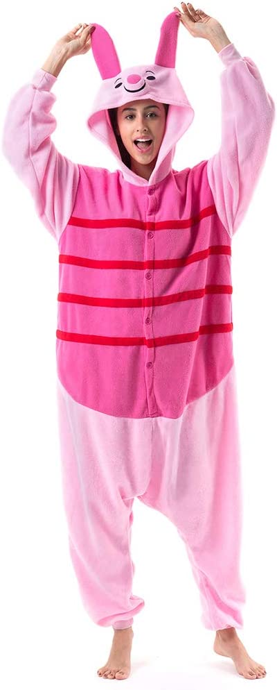 Onesies  ملابس بيقليت كوسبلاي ملابس تنكريه بيجامة قطعة واحدة بتصميم حيوانات للكبار ملابس نوم بقلنسوة، ملابس منزل للهالوين والاحتفالات