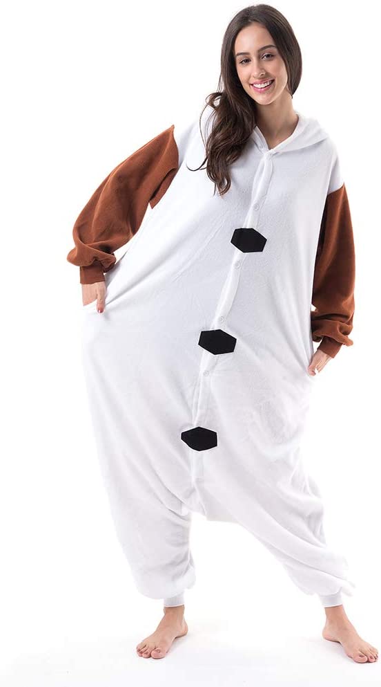 Onesies  ملابس أولاف كوسبلاي ملابس تنكريه بيجامة قطعة واحدة بتصميم حيوانات للكبار ملابس نوم بقلنسوة، ملابس منزل للهالوين والاحتفالات
