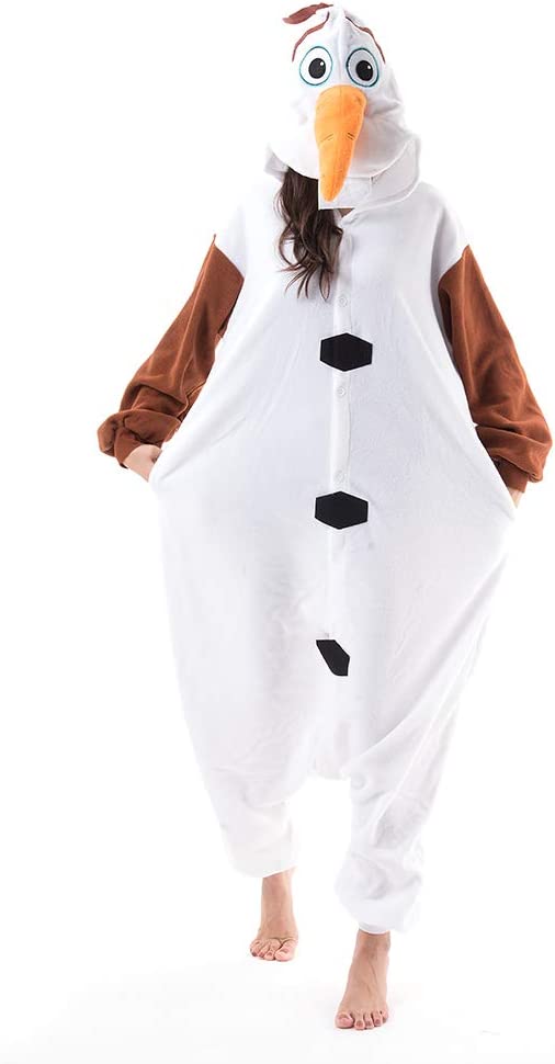 Onesies  ملابس أولاف كوسبلاي ملابس تنكريه بيجامة قطعة واحدة بتصميم حيوانات للكبار ملابس نوم بقلنسوة، ملابس منزل للهالوين والاحتفالات