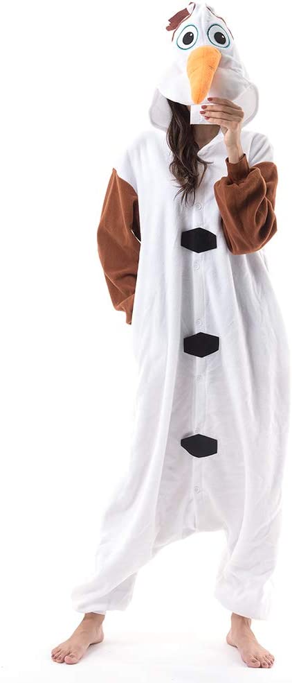 Onesies  ملابس أولاف كوسبلاي ملابس تنكريه بيجامة قطعة واحدة بتصميم حيوانات للكبار ملابس نوم بقلنسوة، ملابس منزل للهالوين والاحتفالات