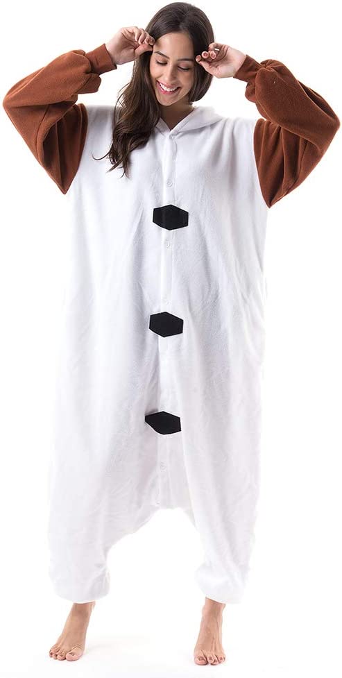 Onesies  ملابس أولاف كوسبلاي ملابس تنكريه بيجامة قطعة واحدة بتصميم حيوانات للكبار ملابس نوم بقلنسوة، ملابس منزل للهالوين والاحتفالات