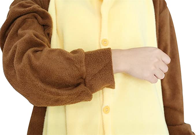 Onesies  ملابس دبدوب بني كوسبلاي ملابس تنكريه بيجامة قطعة واحدة بتصميم حيوانات للكبار ملابس نوم بقلنسوة، ملابس منزل للهالوين والاحتفالات