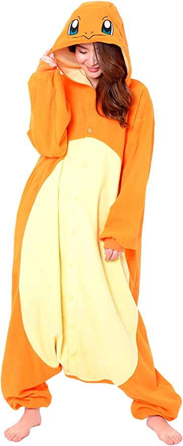 Onesies  ملابس بوكيمون شامندير كوسبلاي ملابس تنكريه بيجامة قطعة واحدة بتصميم حيوانات للكبار ملابس نوم بقلنسوة، ملابس منزل للهالوين والاحتفالات
