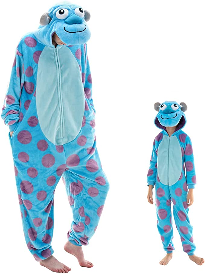 Onesies   ملابس سولوفان كوسبلاي ملابس تنكريه بيجامة قطعة واحدة بتصميم حيوانات للكبار ملابس نوم بقلنسوة، ملابس منزل للهالوين والاحتفالات