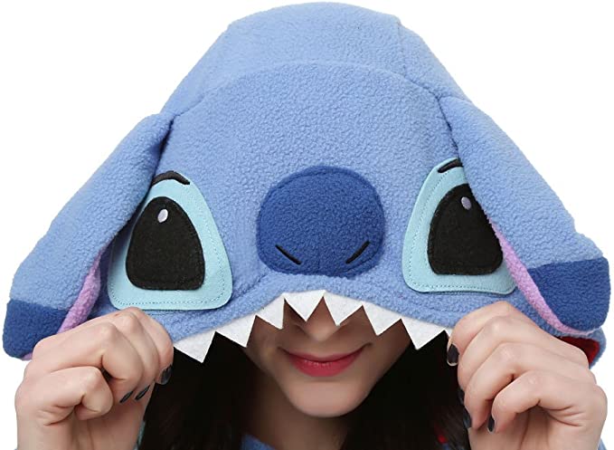 Onesies  ملابس ستيتش كوسبلاي ملابس تنكريه بيجامة قطعة واحدة بتصميم حيوانات للكبار ملابس نوم بقلنسوة، ملابس منزل للهالوين والاحتفالات