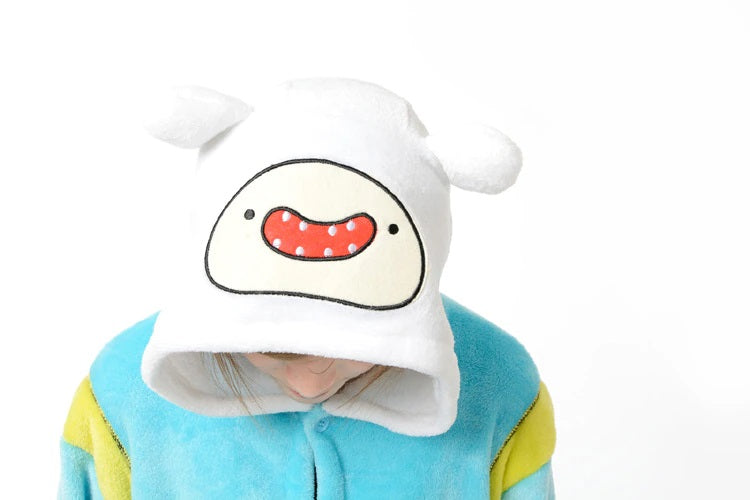 Onesies  ملابس فين كوسبلاي ملابس تنكريهبيجامة قطعة واحدة بتصميم حيوانات للكبار ملابس نوم بقلنسوة، ملابس منزل للهالوين والاحتفالات