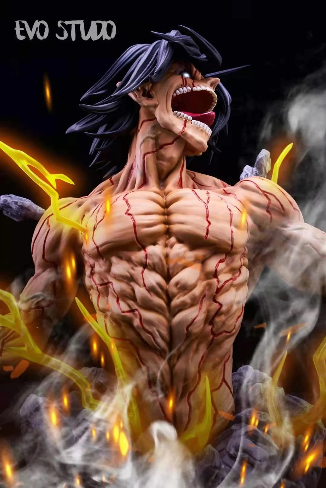 Attack on Titan Shingeki no Kyojin Giant Eren Yeager Half-Portrait ( EX ) EVO Studios Resin Statue مجسم إيرين العملاق